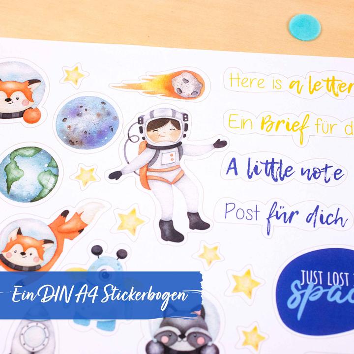 Produktbild Papierdrachen Briefblock Set - Astronauten