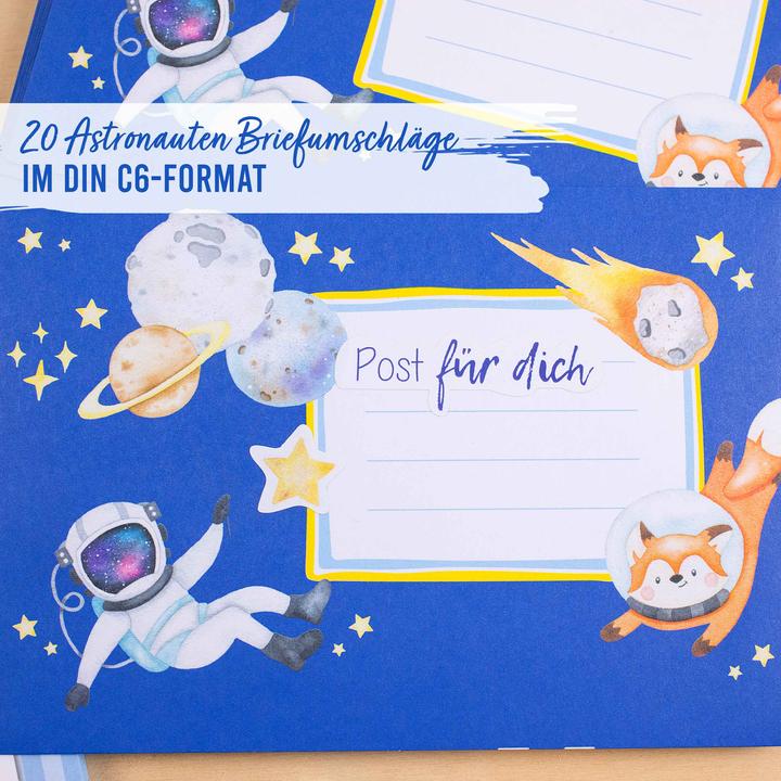 Produktbild Papierdrachen Briefblock Set - Astronauten