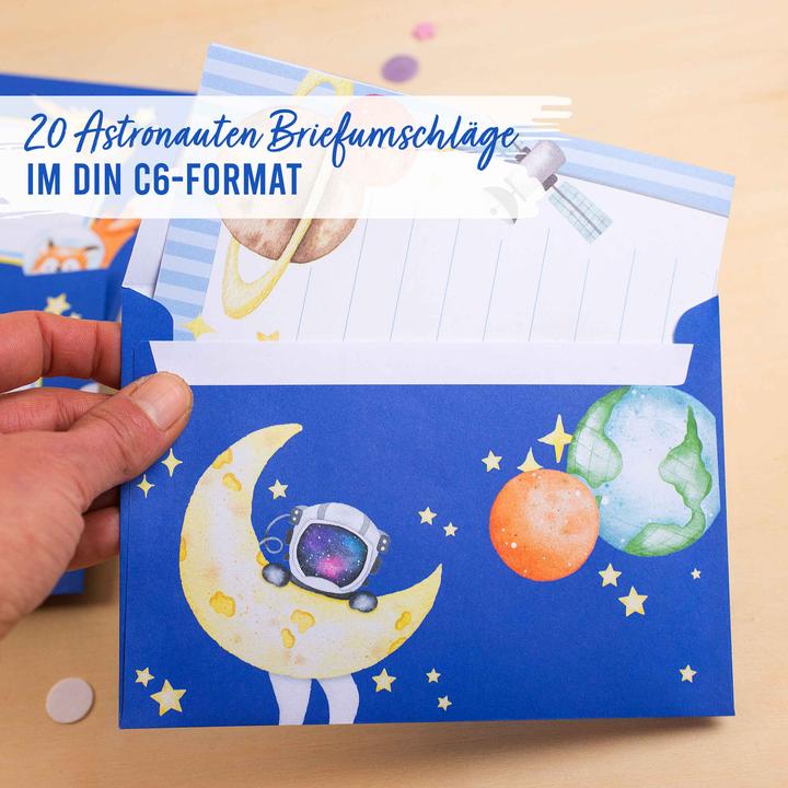 Produktbild Papierdrachen Briefblock Set - Astronauten