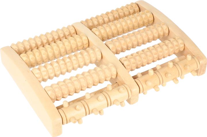 Actual product image Stride Holz Fussmassage Rolle 27x18x4cm Entspannende Fussrolle Beige
