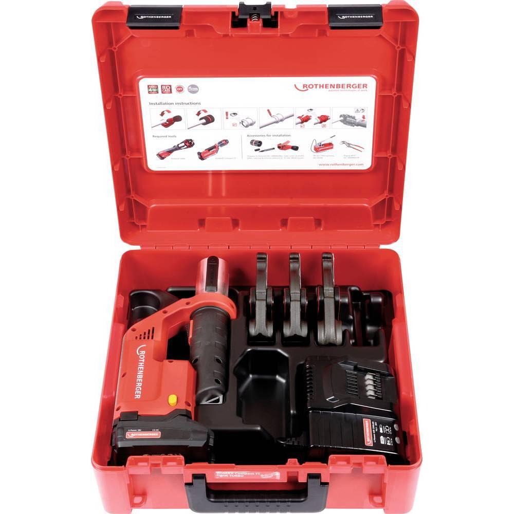 Rothenberger, Bolzenschneider + Seitenschneider, ROMAX Compact TT Pressbacken-Set SV15-22-28, 1x 2 Ah (390 mm)