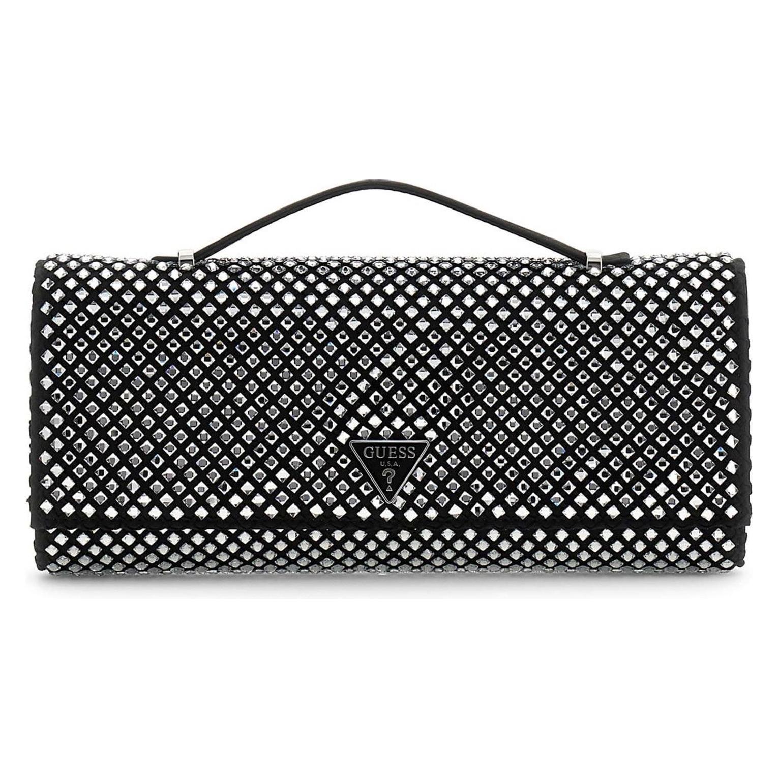 Guess, Damen, Handtasche, Tasmin Mini Top Handle Clutch, Silber