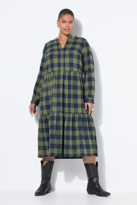 Actual product image Studio Untold Flannel Check Empire Long Sleeve Dress (50, 52)