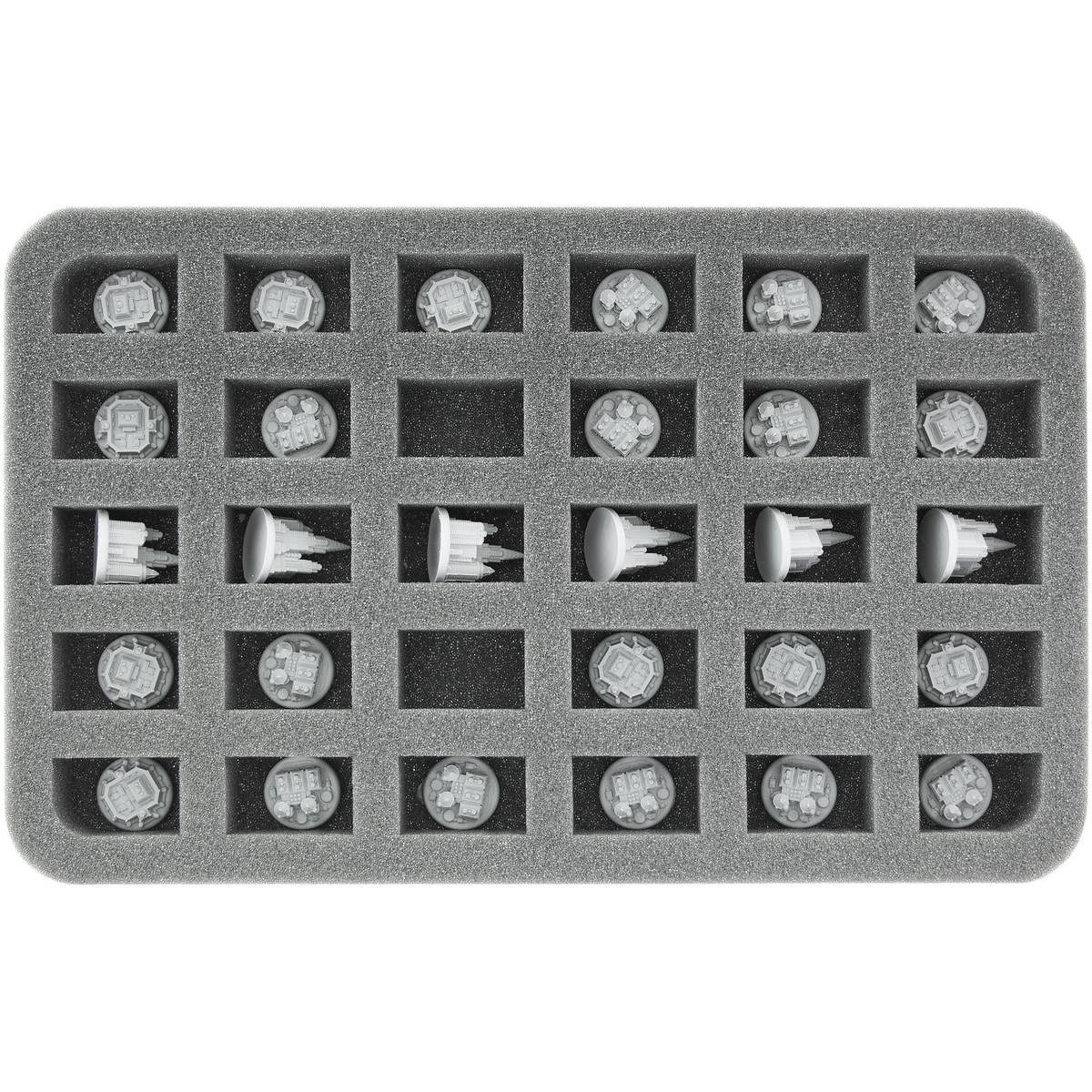 Feldherr HS030A003 - Inserto in schiuma da 30 mm per miniature in scala 1:100 (15 mm) 30 (Schiuma solida)