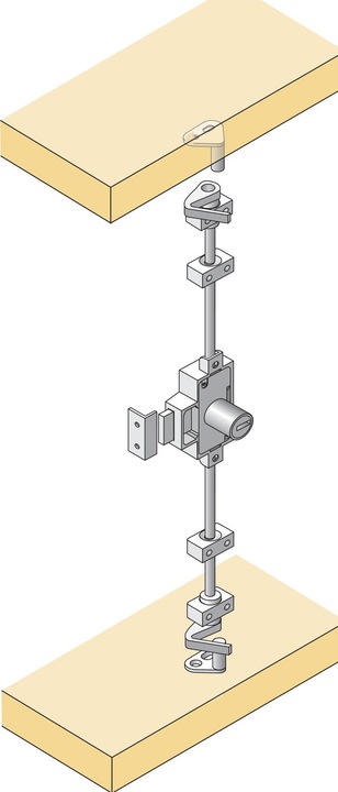 Immagine prodotto Hettich Serratura a cilindro a cremonese Prestige 2000 (Cilindro a pomello rotante)