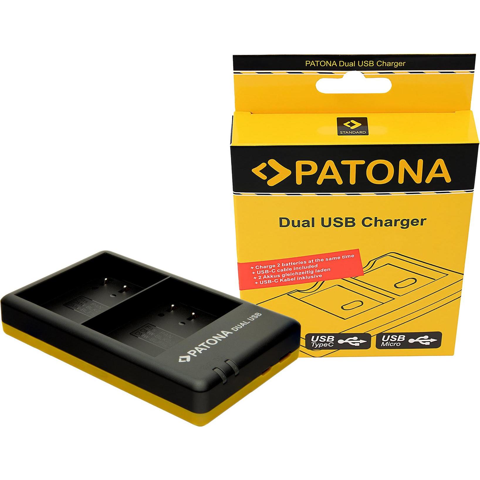 Patona Pana BLF19 (Caricabatterie per fotocamere), Alimentatore fotocamera, Nero, Giallo