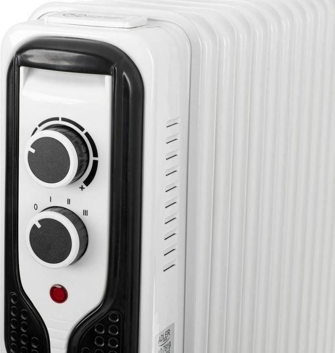 Produktbild Adler AD 7816 Oil-Filled Radiator, 9 Ribs, 3 Heating Powers: 800W-1200W-2000W, White (2000 W)