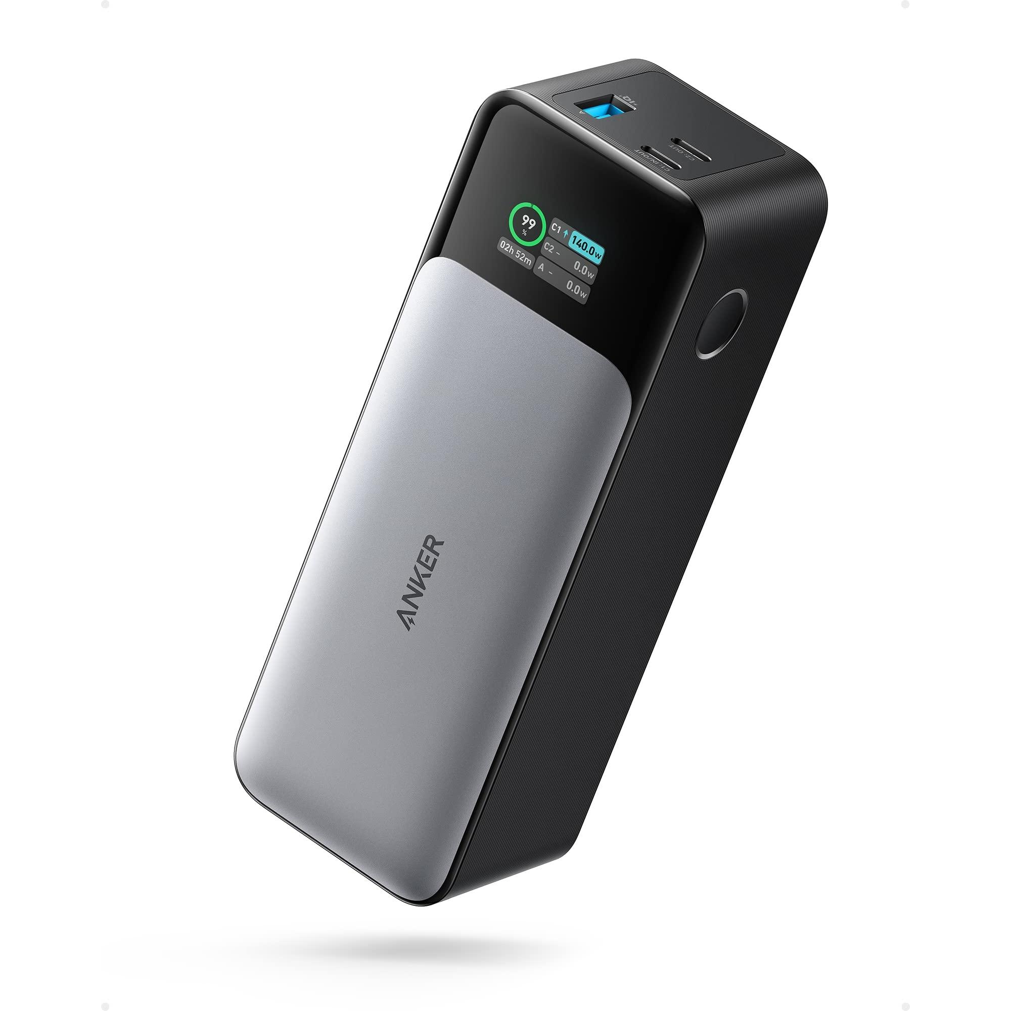 Anker 737 (PowerCore 24K) (24000 mAh, 140 W, 88.80 Wh), Powerbank, Schwarz