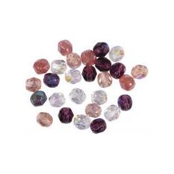 Rayher Glas Schliffperle, 6mm ø, antikrosé, 50 Stück