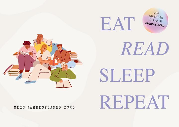 Actual product image Eat, read, sleep, repeat – Mein Jahresplaner 2026: Für alle (21 x 15.5 cm, 1 week / 2 pages)