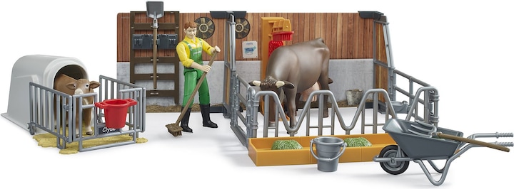 Produktbild Bruder Kuh und Kälberstall mit Landwirt