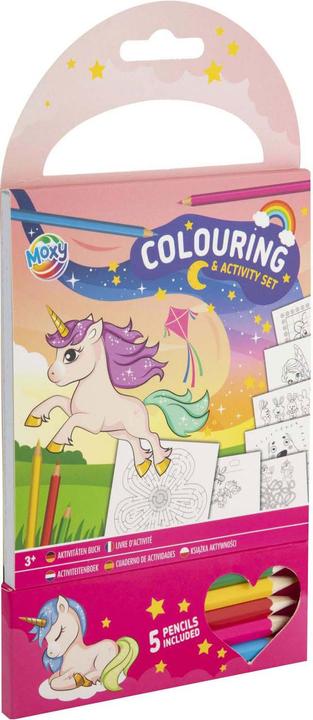 Image du produit Grafix Kit d'activités et de coloriage rose avec 5 crayons de couleur