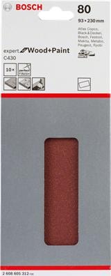 Produktbild Bosch Professional Zubehör Schleifblatt C430, 93 x 186 mm, 60, 8 Löcher, 10er-Pack (60)