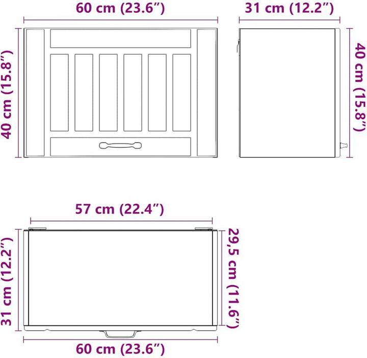 Image du produit vidaXL Küchen-Wandschrank (60 x 31 x 40 cm)