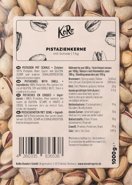 Actual product image KoRo Pistachio kernels with shell (1000 g)