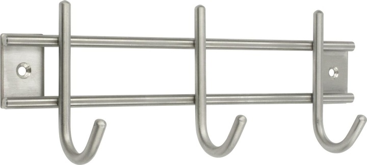 Siro Garderobenleiste Satis mit 3 Haken, Breite 220 mm, Edelstahl gebürstet