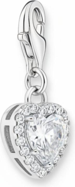 Produktbild Thomas Sabo Charm-Anhänger Herz Weiss Silber (Silber 925, Sterling Silver)