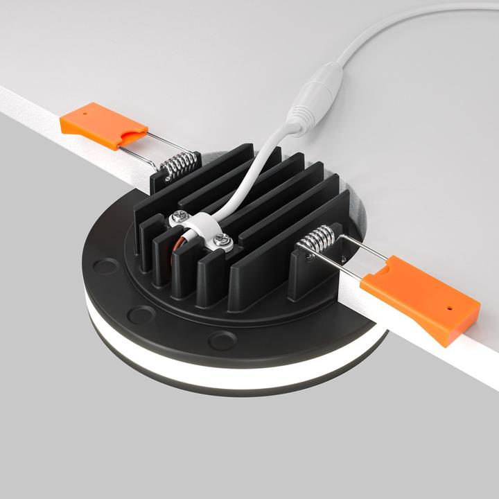 Produktbild Maytoni Phanton LED Einbauleuchte 12W 2 Leuchtrichtungen Schwarz Warmweiss Ø95mm (750 lm)
