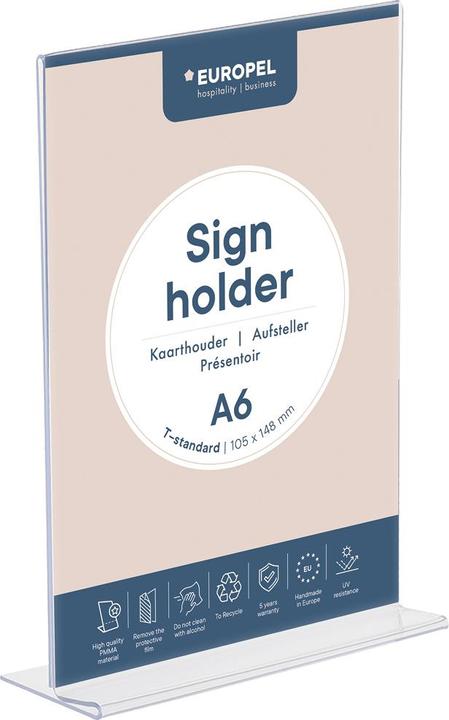 Produktbild Europel Tischaufsteller Acrylic, DIN A6 hoch, gerade (A6)
