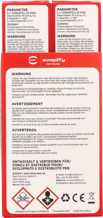 Valeurs nutritives et ingrédients SKE 4in1 Pod 2 x (Pastèque)