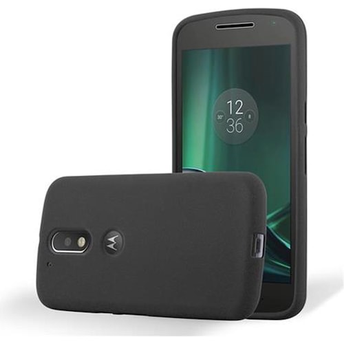 Cadorabo TPU Frosted Cover (Motorola Moto G4 Plus, Motorola Moto G4), Smartphone Hülle, Schwarz