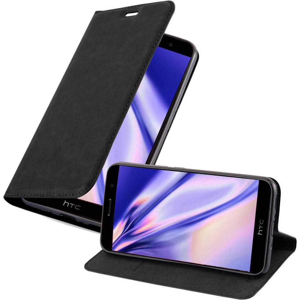 Cadorabo Book Invisible Magnet Cover (HTC U11), Smartphone Hülle, Schwarz