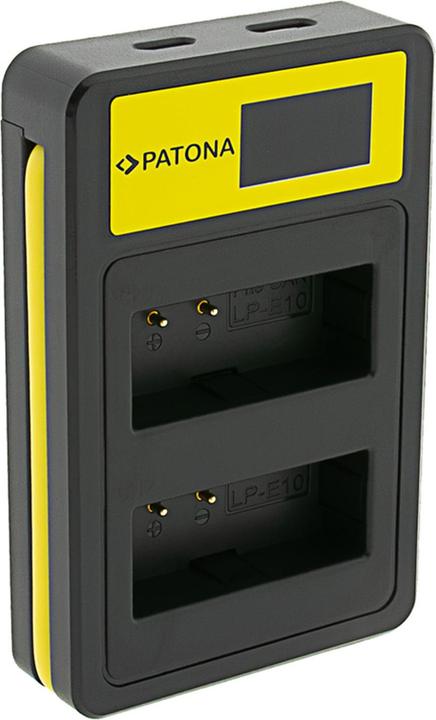 Produktbild Patona Smart Dual LCD USB Ladegerät f. Canon LP-E10 EOS EOS1100D EOS-1100D Rebel T3 Kiss X50 (Kamera Akku Ladegerät)
