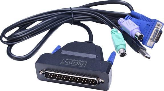 Productafbeelding Digitus Modulaire console met 43,2 cm 17inch TFT 1 poort KVM & touchpad Duits toetsenbord RAL 9005 zwart