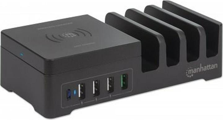 Produktbild Manhattan Power Delivery Charging Station with Qi Wireless Charging Pad (36 W, 5 Ports)