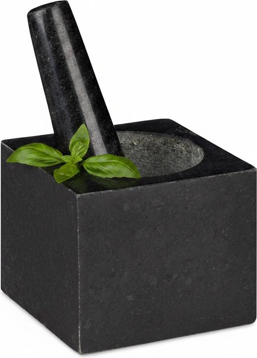 Immagine prodotto Relaxdays Mortaio e pestello in granito (8.50 x 9.50 cm)