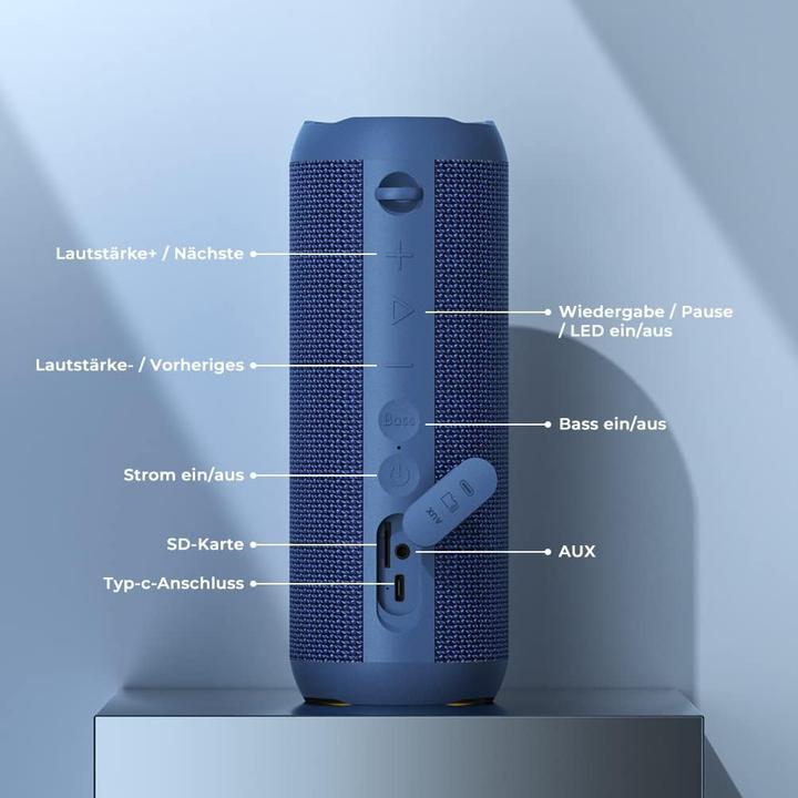Produktbild Rienok Wasserdichter Bluetooth Lautsprecher mit Licht (30 h)
