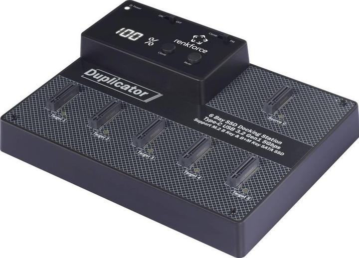 Renkforce RF-6BDS-350 5fach Festplatten-Kopierstation M.2 SATA 6 Gb/s, USB-C®