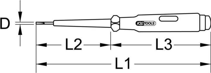 Actual product image KS Tools Tension tester with protective insulation 100-500 V, 180mm