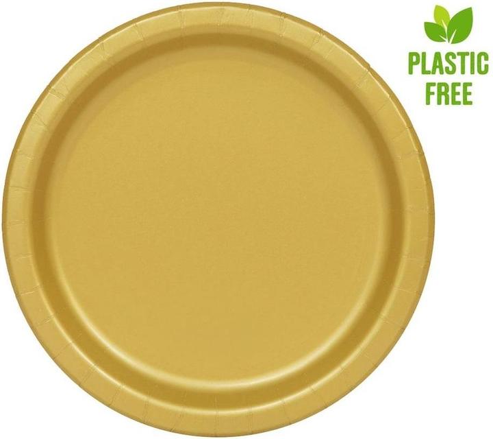 Immagine prodotto Unique Piatto di carta oro 23 cm (16 pezzi) (8 x)