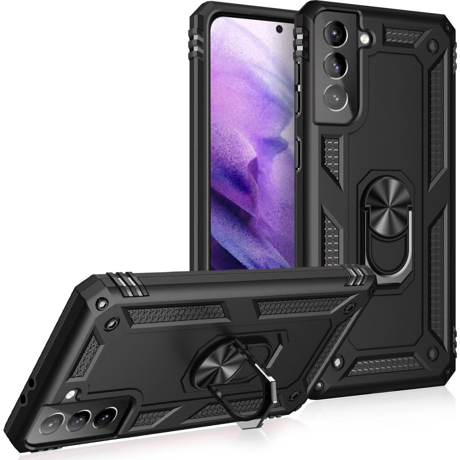 Nalia Ring Handyhülle (Samsung Galaxy S21+), Smartphone Hülle, Schwarz