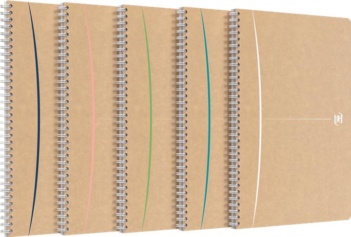 Actual product image Oxford Touareg A4 Card Twin-wire Notebook Ruled 180 Pages Assorted Colours SCRIBZEE Compatible Recycled (A4, Lined, Soft cover)