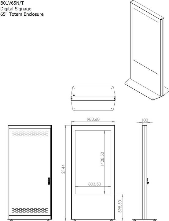 Produktbild DSS Indoor Stele Portrait, 65" Bildschirm, schwarz