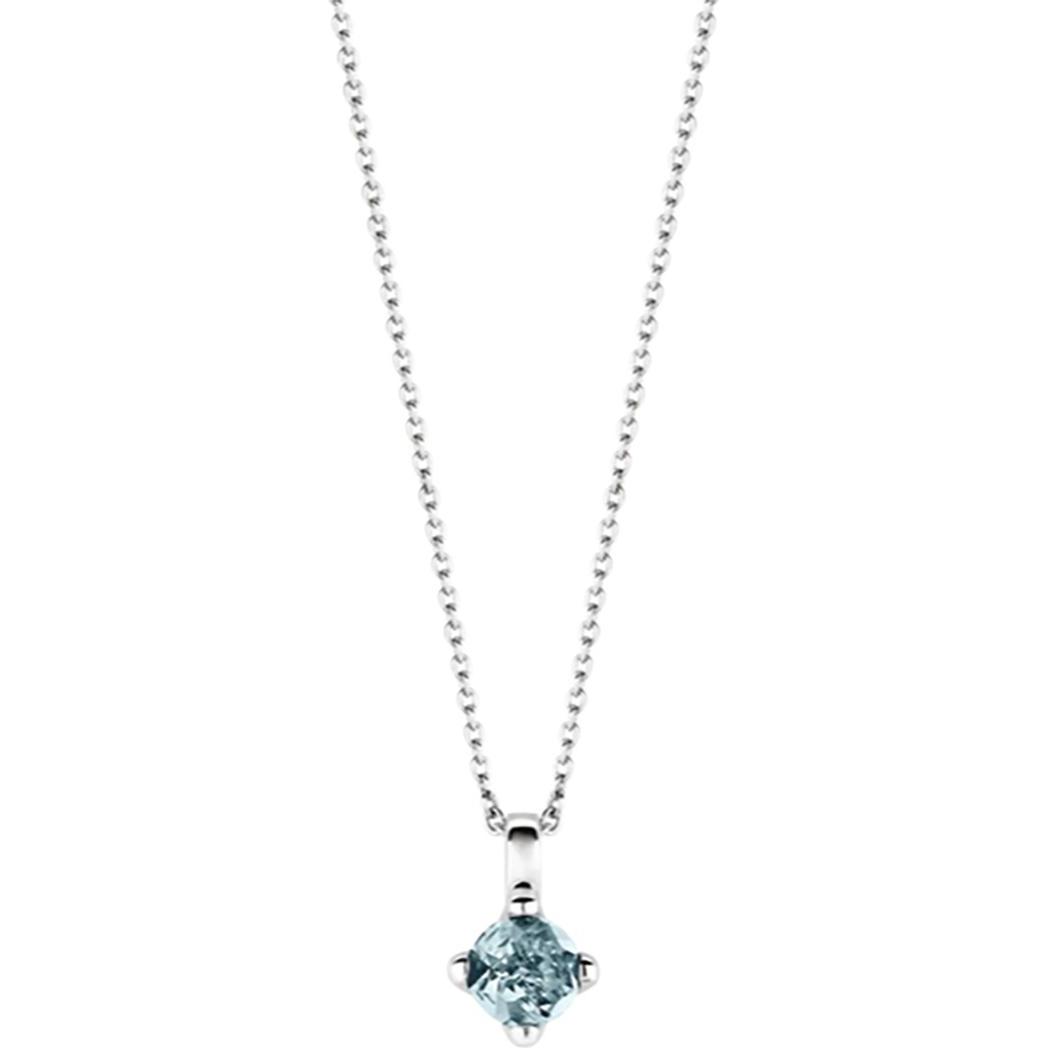 Ti Sento Milano, Halsschmuck, Collier mit hellblauem Crystal 3926WB/42, (925 Sterling Silber, 48 cm)