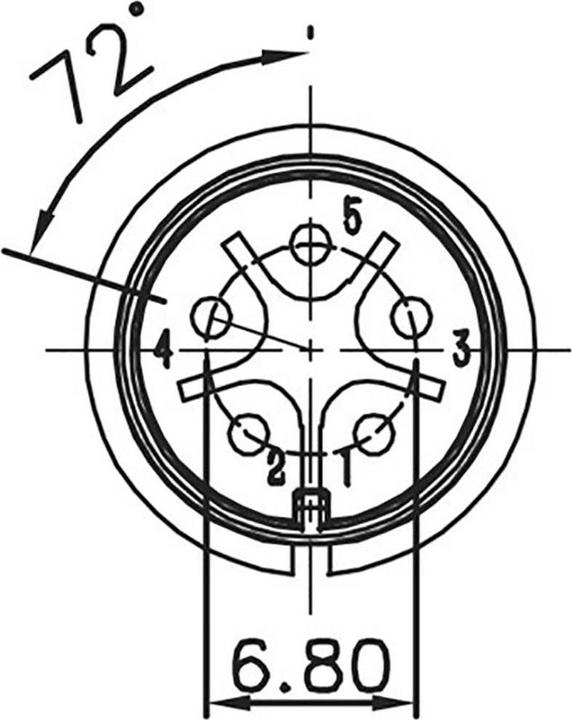 Actual product image Lumberg 0251 05 Round plug connector, straight Total number of poles: 5 1 pc.