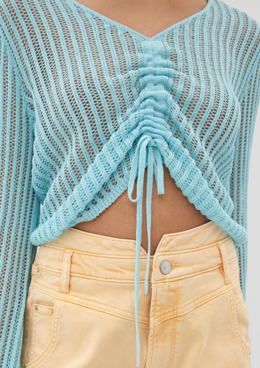 Produktbild s.Oliver Strickpullover Pullover mit verstellbarer Raffung (L, S)