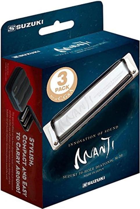 Produktbild Suzuki Manji M-20 Standard Harmonica - 3 pcs set - Key: C G A (Mundharmonika, Diatonisch)