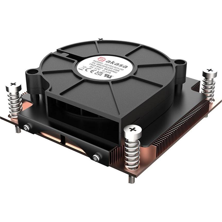Akasa 1U Intel LGA 1700 CPU-Kühler - Kupfer, CPU Kühler, Blau, Schwarz