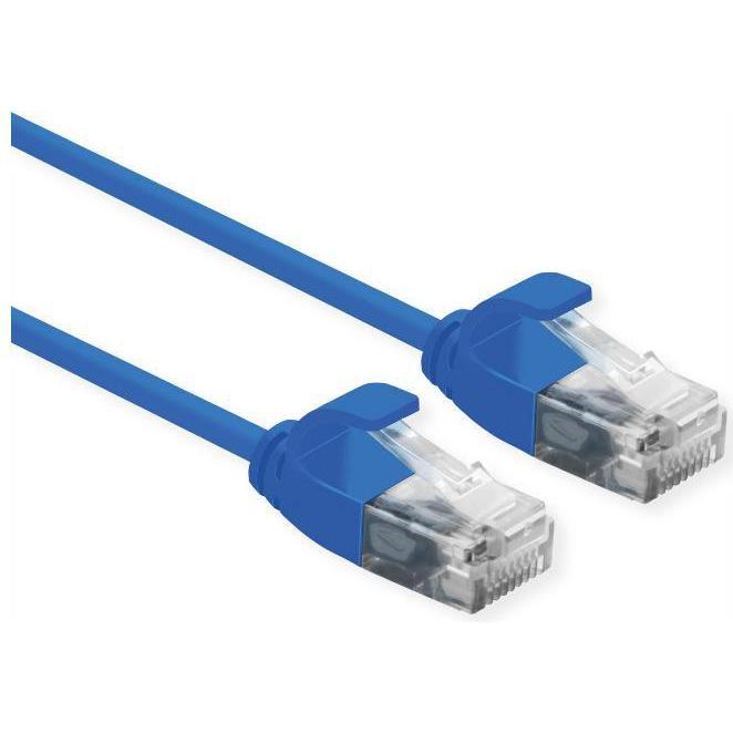 Roline UTP DataCenter Patchkabel Kat.6A, LSOH, slim, blau, 1,5 m (U/FTP, CAT6a, 1.50 m), Netzwerkkabel