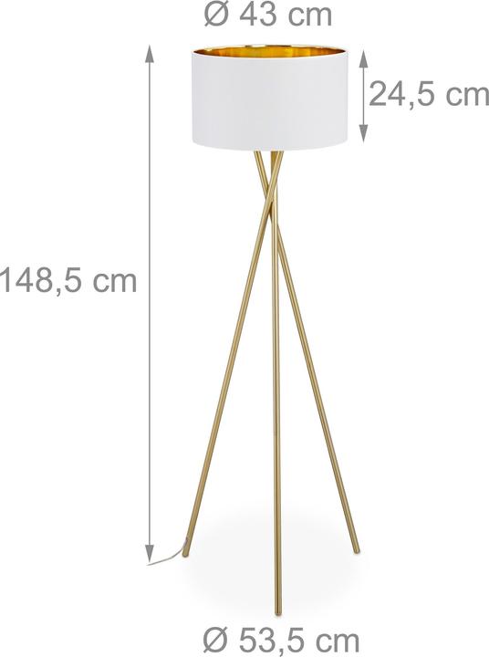 Actual product image Relaxdays Dreibein-Stehlampe (E27)