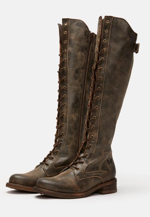 Actual product image Felmini Gredo A425, the high lace-up biker boot from, is made from smooth leather with a vintage finish. (42)