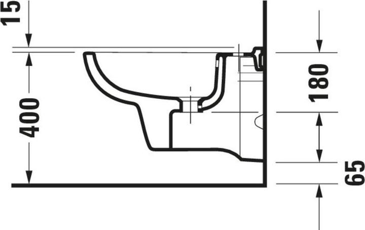 Actual product image Duravit Wall-mounted bidet D-CODE w ÜL HLB 355x545mm 1 tap hole white