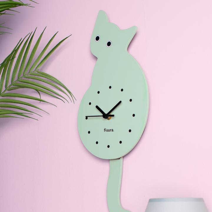 Produktbild Fisura CAT CLOCK - mint