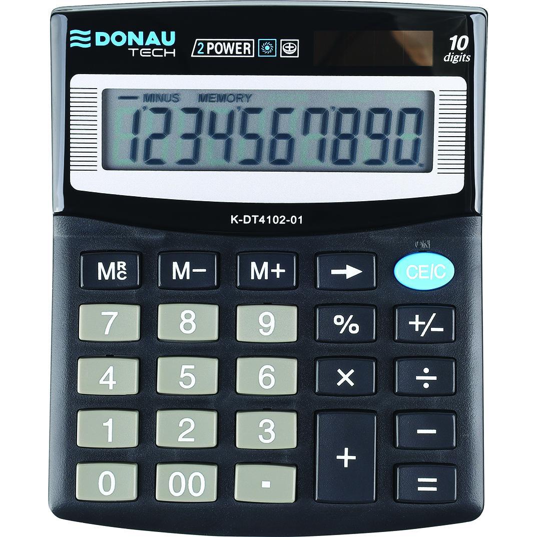 Donau, Taschenrechner, Taschenrechner TECH OFFICE Taschenrechner, 10-stellige Anzeige, 125x100x27 mm, schwarz