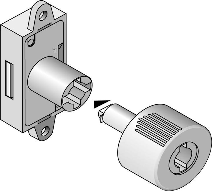 Actual product image Hettich Cylinder turning handle type 451 N left (1 pcs.)