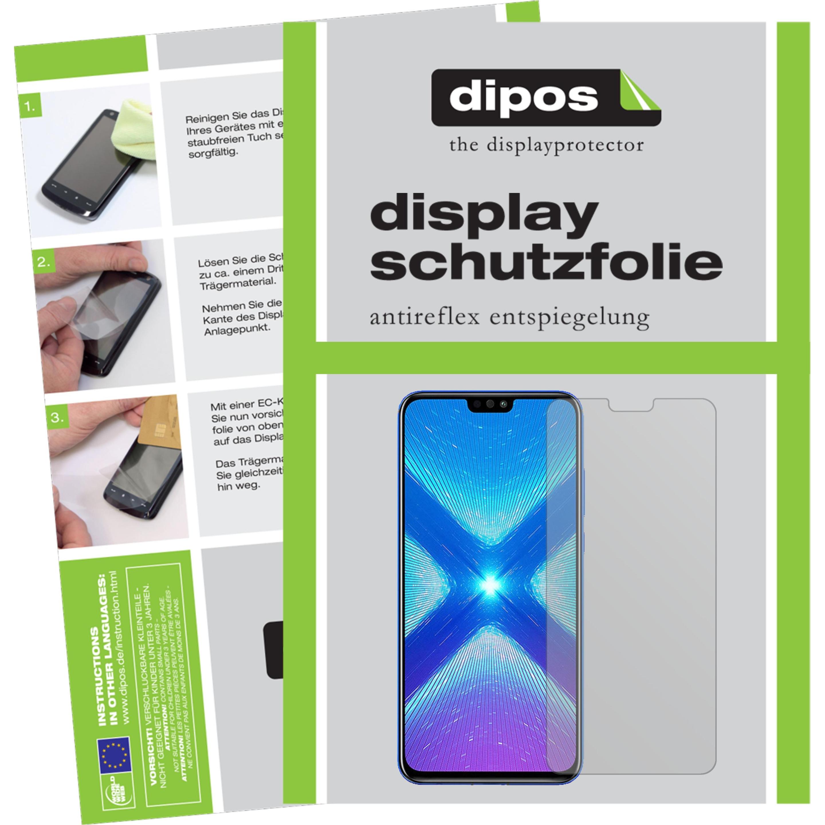 Dipos Displayschutzfolie Antireflex (2 Stück, Honor View 10 Lite), Smartphone Schutzfolie, Transparent